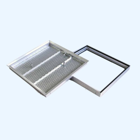 Барьер 2 60х60 Алюминиевый напольный люк со съемной крышкой